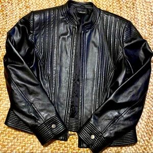 Black leather jacket